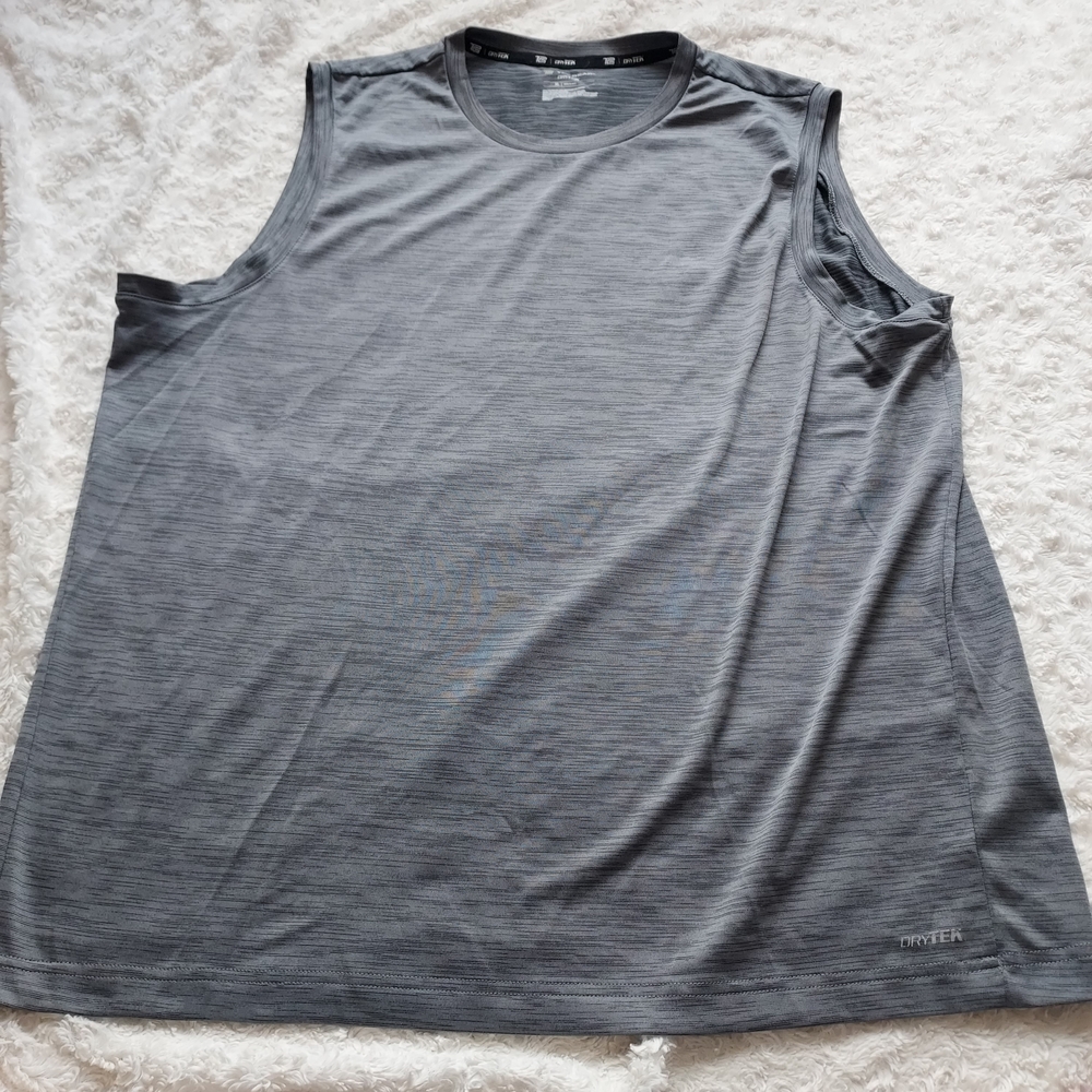 tek gear Men's Sleeveless Performance Tank Top Heathered Gray Workout Gym Run